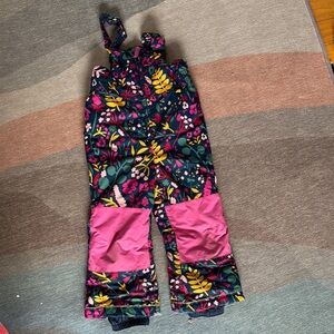 Hanna Anderson Floral Kids Snow Pants overall size 4